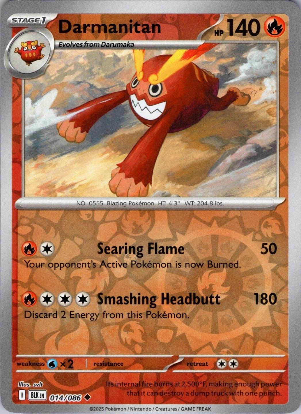 Black Bolt Darmanitan [Reverse] Pokémon card